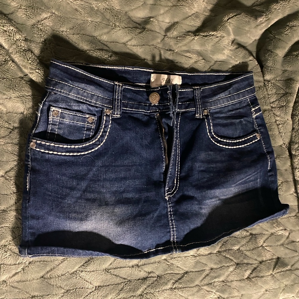 Dark Blue Denim Mini Skirt